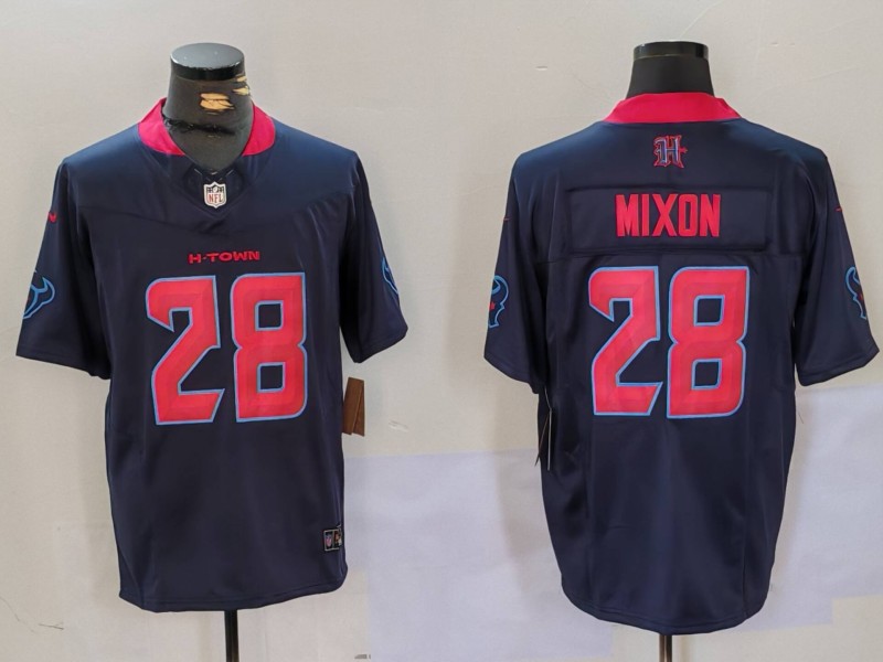 Men's Houston Texans Joe Mixon #28 Navy 2nd Alternate Jersey